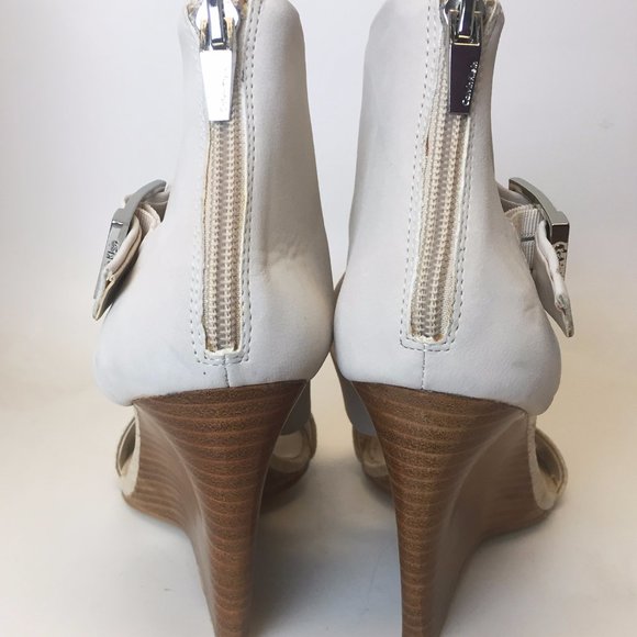 Calvin Klein Marisa Wedge Heels, Size 7.5, Ivory - Picture 9 of 10